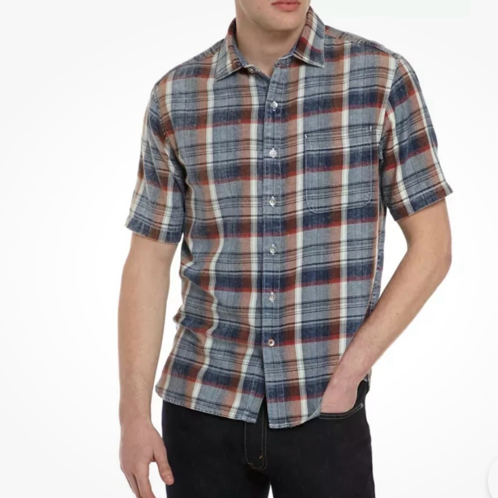 Tommy Bahama Button Up Plaid Casual Camp Shirt Seaspray Men’s XXL Short Sleeve